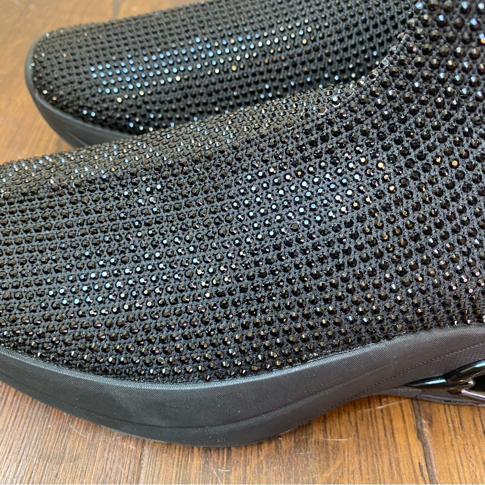Michael Kors Black Crystal Knit Sock Sneakers with Sculpted Heel. - Picture 5 of 11